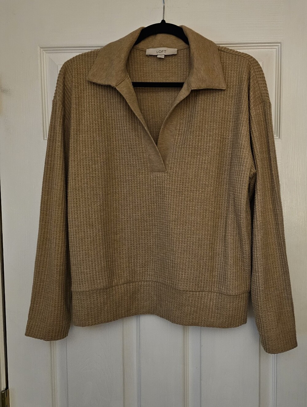 LOFT Womens Tan Polo Shirt Size Medium